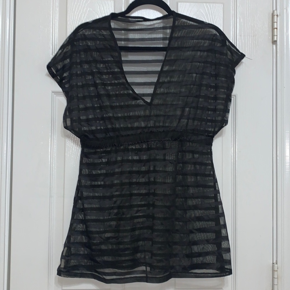 Sexy Black Mesh Swim Suit Cover Up